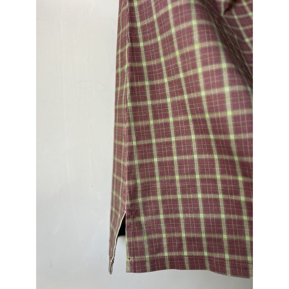 UNIF O-Ren Brown Green Plaid Mini Dress Zip Strappy Sleeveless A-Line Size S - Picture 6 of 9
